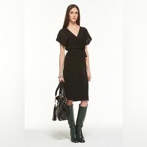 Diane Von Furstenberg Malena Black Midi Dress size 12